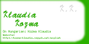 klaudia kozma business card